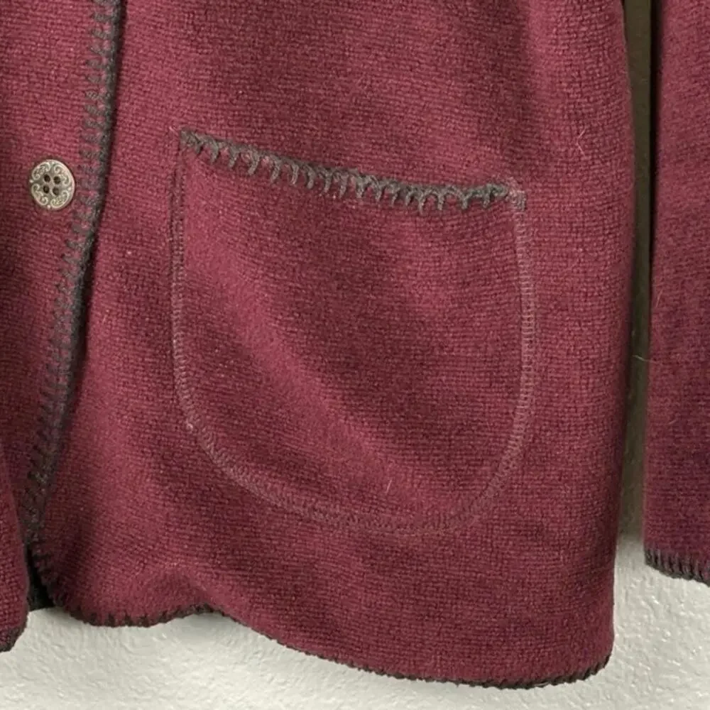 VTG Artisans Sunschein Designs Women’s Size L Maroon Acrylic Blend Cardigan